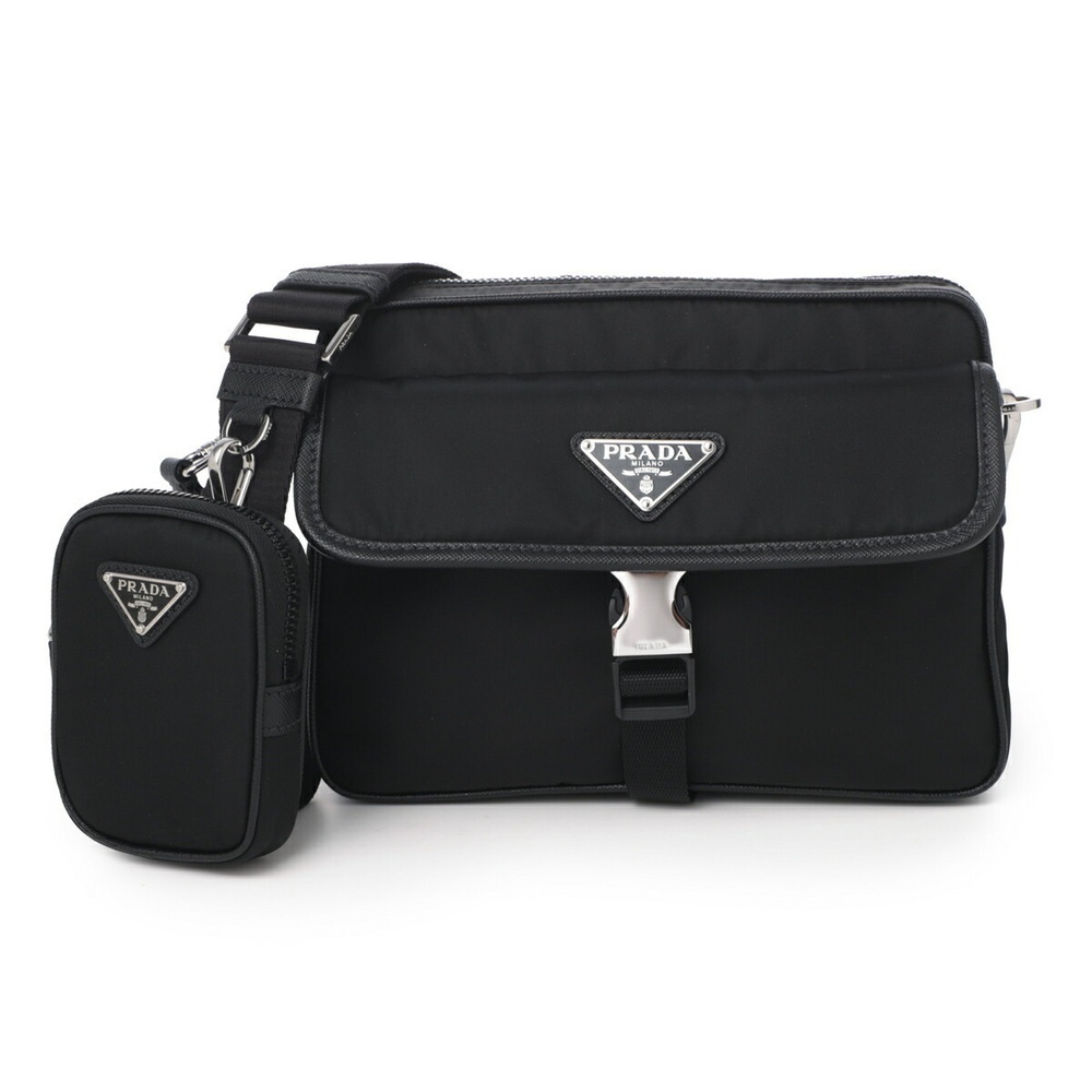 Prada bag Re leather Nylon Saffiano shoulder Black
